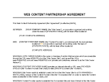 Web Content Partnership Agreement